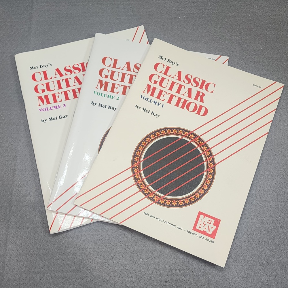 Mel Bay Classic Guitar Method Books Volumes 1 2 3 with CDs Cream White Set